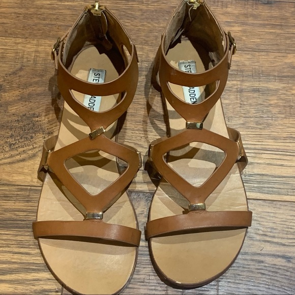 Steve Madden Tan Leather Sandals Size 7 - Picture 1 of 5